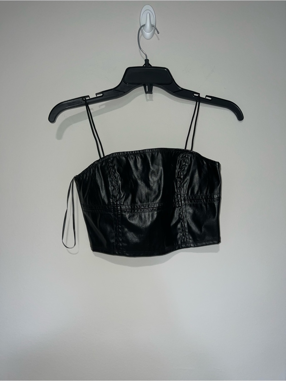 NWT Black faux leather crop top Windsor Small